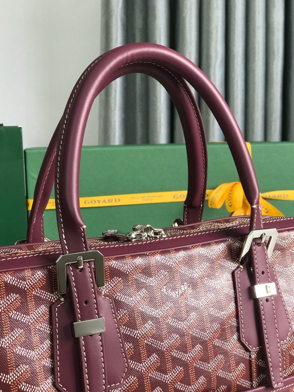 고야* 암바사드 서류가방 MM 버건디 - 이미지 7