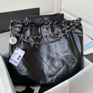 샤넬 22백 미디엄 AS3261 블랙 은장
