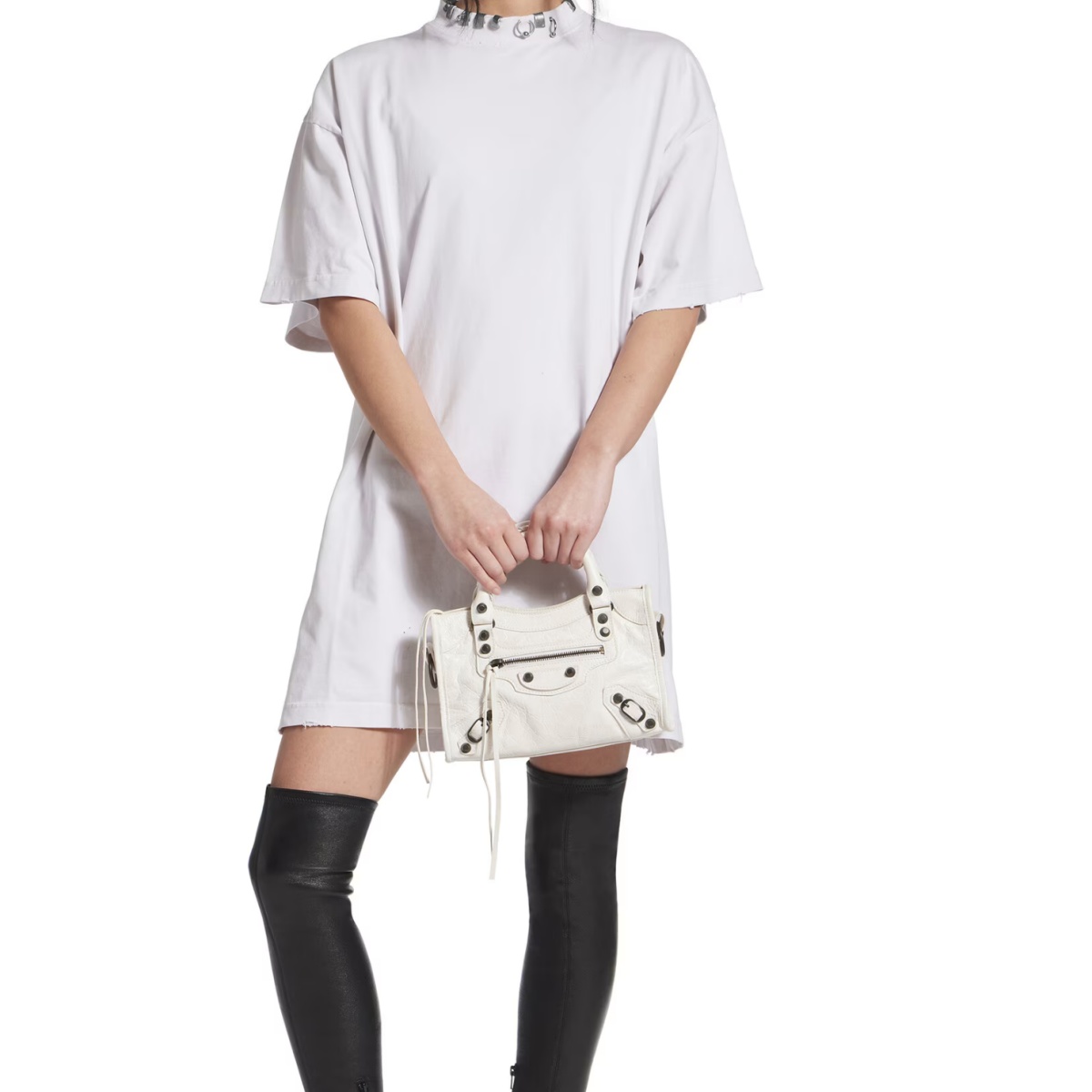 발렌시아가 르 시티 미니백 8063952 옵틱 화이트