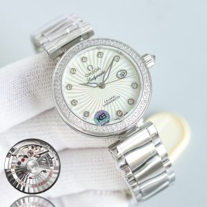 오메가 레이디매틱 (Ladymatic) 시계 큐빅 베젤 4 dial colors