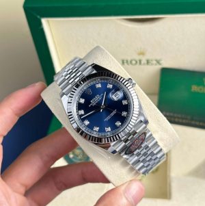 Alternative view of Rolex Datejust 126334 Blue Diamond Dial 41mm