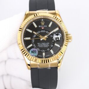 Alternative view of 로렉스 스카이드웰러 (Sky-Dweller) 336329 블랙 샴페인 다이얼 러버 밴드