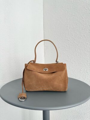 발렌시아가 로데오 핸드백 스몰 7897792 카멜 스웨이드 - 이미지 5