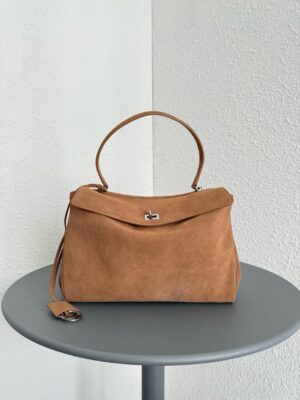발렌시아가 로데오 핸드백 미디엄 7897722 카멜 스웨이드 - 이미지 5