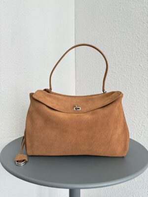 발렌시아가 로데오 핸드백 라지 7897442 카멜 스웨이드
