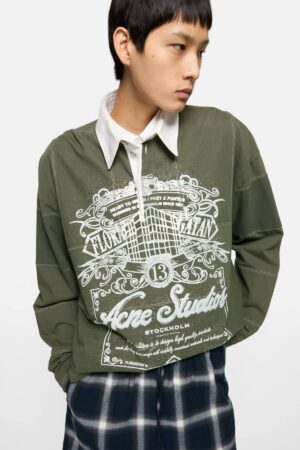 아크네 로고 폴로 셔츠 25FW RA1266 - 이미지 4