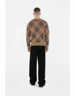 버버리 체크 울 블렌드 가디건 25FW TBH7025 - 이미지 4