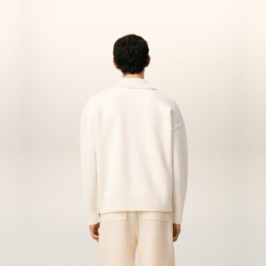 아미 하트 로고 울 블렌드 폴로 니트 25FW RA1288 - 이미지 4