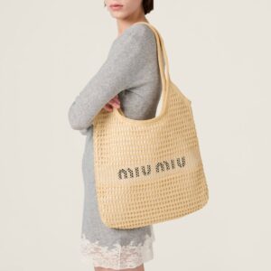 Alternative view of 미우미우 아이비(IVY) 라피아 네트 토트백 5BG231