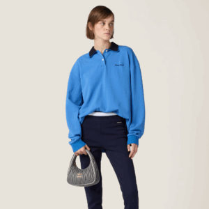 Alternative view of 미우미우 클래식 로고 자수 롱슬리브 폴로 25FW 66ST578
