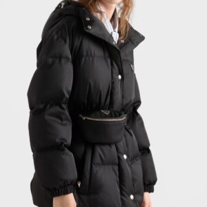 프라다 여성 리나일론 하이넥 벨티드 패딩 코트 25FW CO832 - 이미지 3