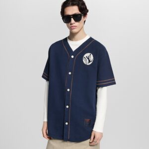 루이비* 니트 반팔 베이스볼 셔츠 25FW RA3294 - 이미지 2
