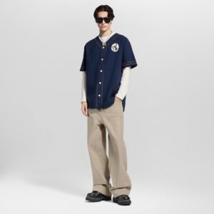루이비* 니트 반팔 베이스볼 셔츠 25FW RA3294 - 이미지 3