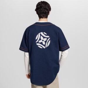 루이비* 니트 반팔 베이스볼 셔츠 25FW RA3294 - 이미지 4