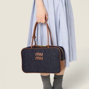 미우미우 데님 보 백 5BB163 - 이미지 5