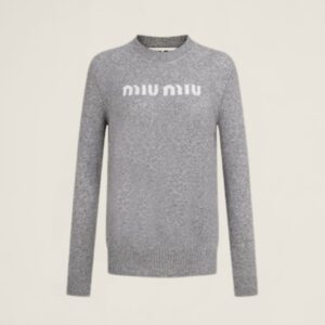 미우미우 로고 장식 울 캐시미어 니트 25FW RA7394-2