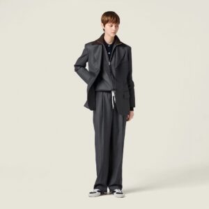 미우미우 스트라이프 팬츠 25FW RA3542 - 이미지 3