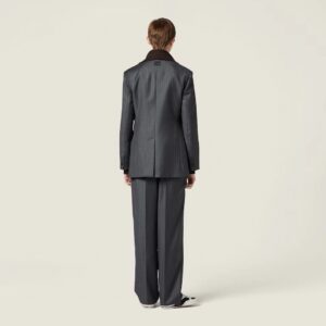 미우미우 스트라이프 팬츠 25FW RA3542 - 이미지 4