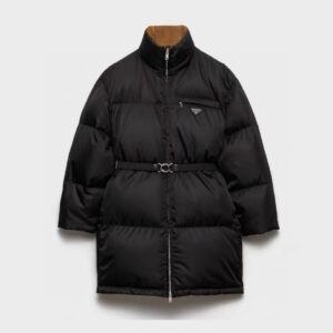 프라다 여성 클래식 삼각로고 벨티드 롱 다운패딩 25FW MIS302