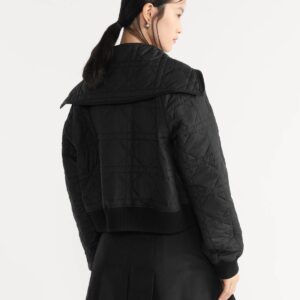 디올 오버사이즈 칼라 매크로까나쥬 재킷 블랙 25FW TBHF352 - 이미지 4