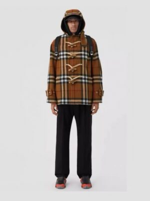 버버리 울 혼방 체크 더플 코트 25FW RA3619 - 이미지 3