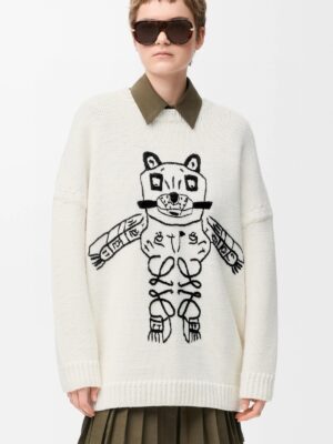 Alternative view of 로에* × LOUIS WAIN  럭키 캣 자수 울 니트 스웨터 25FW CEO86186