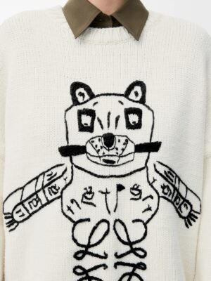 로에* × LOUIS WAIN 럭키 캣 자수 울 니트 스웨터 25FW CEO86186 - 이미지 4