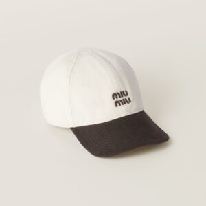 미우미우 자수 배색 볼캡 VI3996