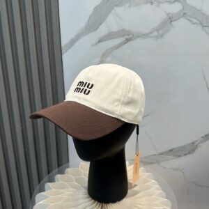 Alternative view of 미우미우 자수 배색 볼캡 VI3996