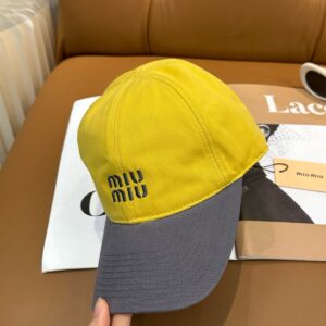 미우미우 자수 배색 볼캡 VI3996-2 - 이미지 3