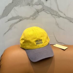 미우미우 자수 배색 볼캡 VI3996-2 - 이미지 9