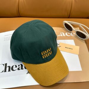 미우미우 자수 배색 볼캡 VI3996-3 - 이미지 6