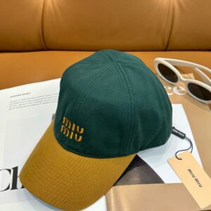 미우미우 자수 배색 볼캡 VI3996-3 - 이미지 5