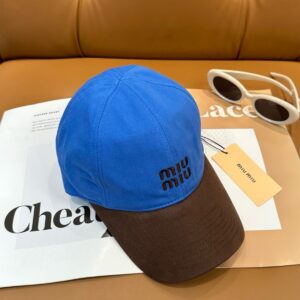 미우미우 자수 배색 볼캡 VI3996-4 - 이미지 3