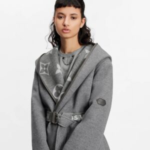 루이비* 여성 후드 랩 코트 25FW RA3802 - 이미지 3