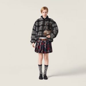 Alternative view of 미우미우 여성 체크 트위드 집업 재킷 25FW RA3805