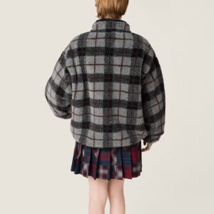 미우미우 여성 체크 트위드 집업 재킷 25FW RA3805 - 이미지 5
