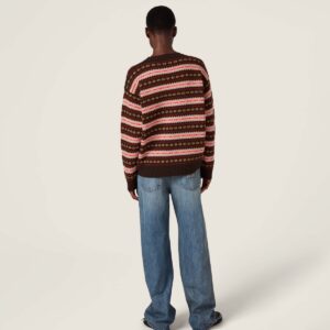 미우미우 멀티 컬러 스트라이프 울 니트 스웨터 25FW RA3808 - 이미지 5