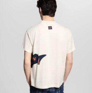 루이비* Intarsia 그래픽 반팔 티셔츠 26SS RA3821 - 이미지 4