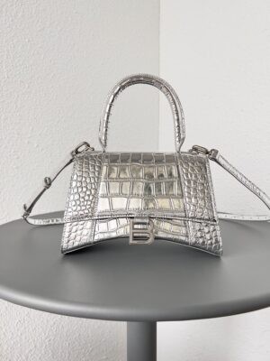 발렌시아가 아워글래스 S 핸드백 크로커다일 엠보스 5935461-3
