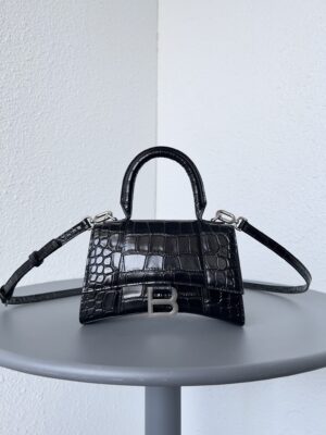 발렌시아가 아워글래스 XS 핸드백 크로커다일 엠보스 5928331-18