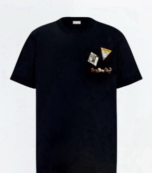 디* 한정 자수 코튼 반팔 티셔츠 26SS 66STD4407 - 이미지 2