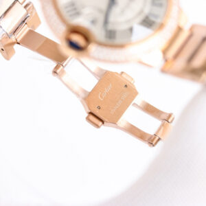 까르띠에 발롱 블루 워치 40mm 오토메틱 로즈 골드 다이아 베젤 WE9008Z3 - 이미지 9