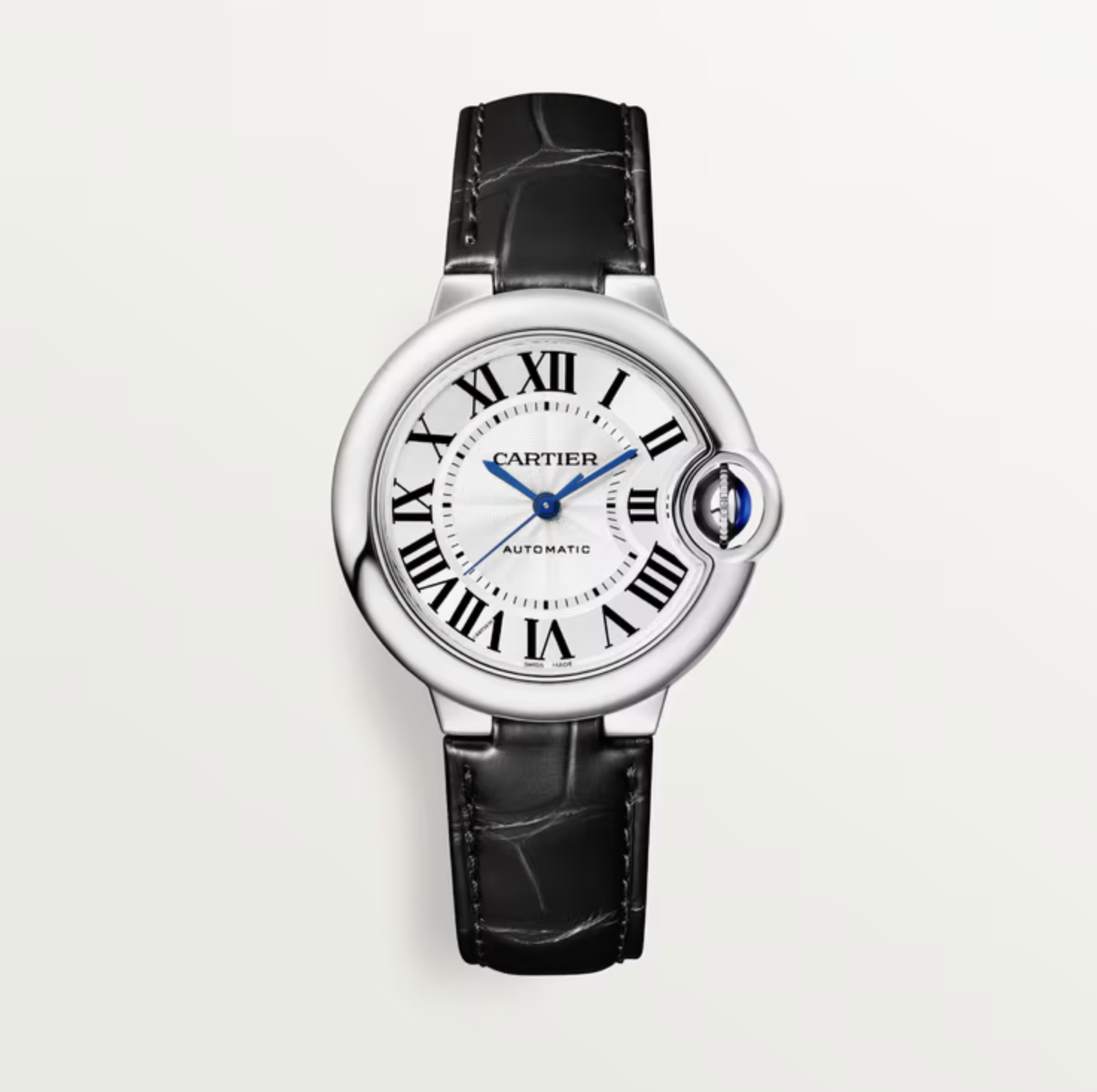 까르띠에 발롱 블루 워치 33mm 오토메틱 블랙 밴드 WSBB0030