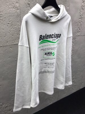 발렌시아가 로고 프린트 후드 티셔츠 Ceo301 - 이미지 8