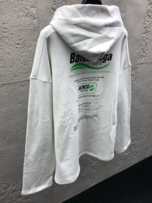 발렌시아가 로고 프린트 후드 티셔츠 Ceo301 - 이미지 5