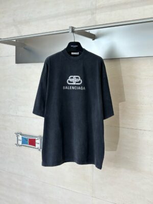 Alternative view of 발렌시아가 BB 더블 B 로고 프린트 반팔 티셔츠 Ceo307-3