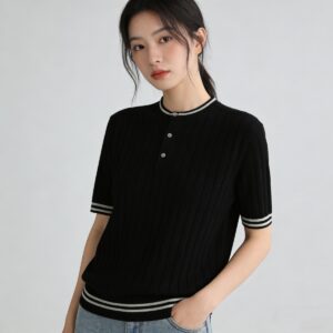 브루넬로 쿠치넬리 립 니트 헨리넥 반팔 티셔츠 YP2040 - 이미지 11