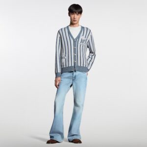 Alternative view of 루이비* LV 스트라이프 자카드 니트 가디건 RA4203