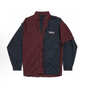 발렌시아가 BALENCIAGA 체크 패치워크 셔츠 RA4235
